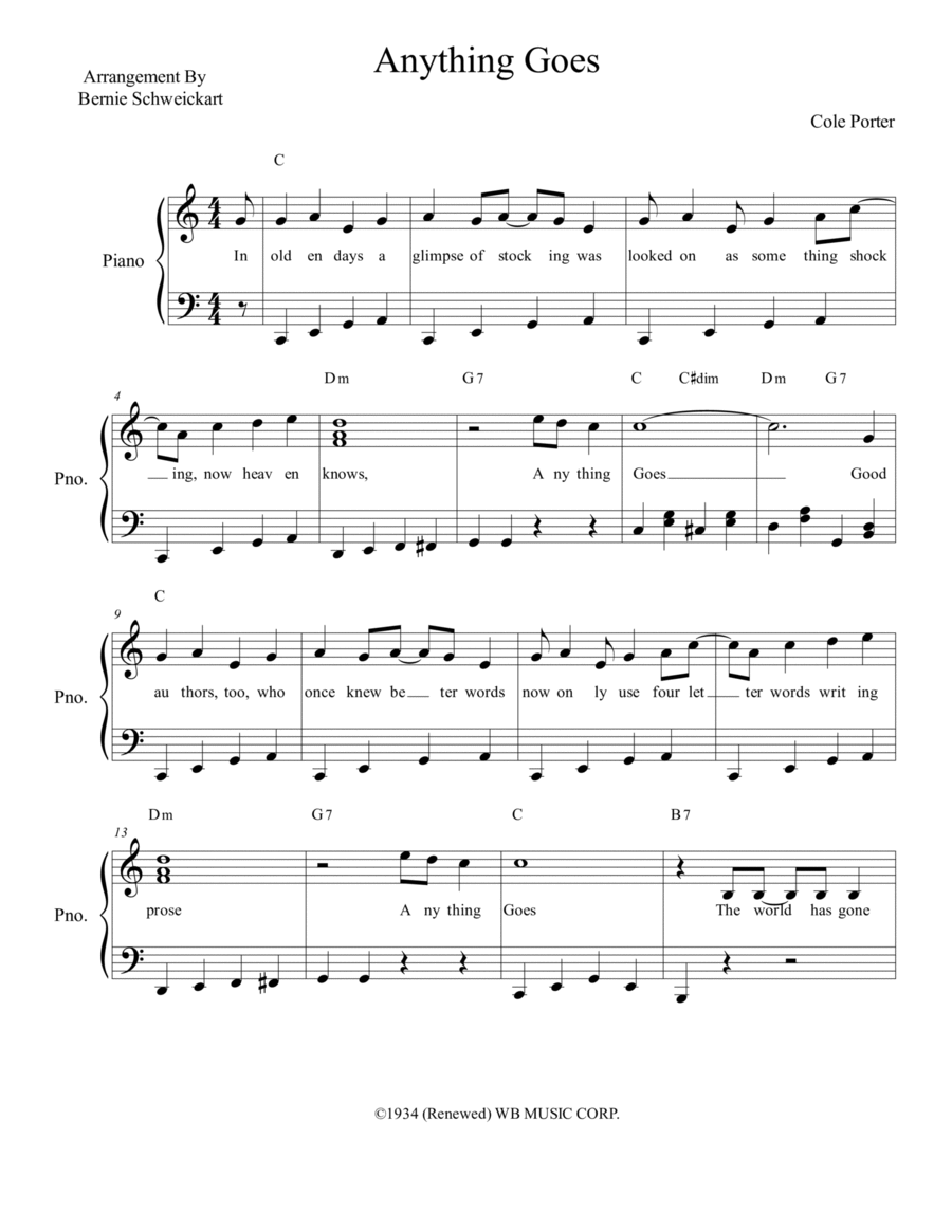 Anything Goes Anything Goes Voice scores gallery preview page 1