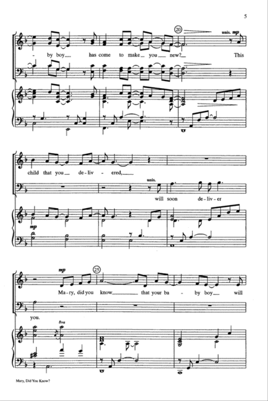 Mary, Did You Know? Mary, Did You Know? 4-Part scores gallery preview page 4
