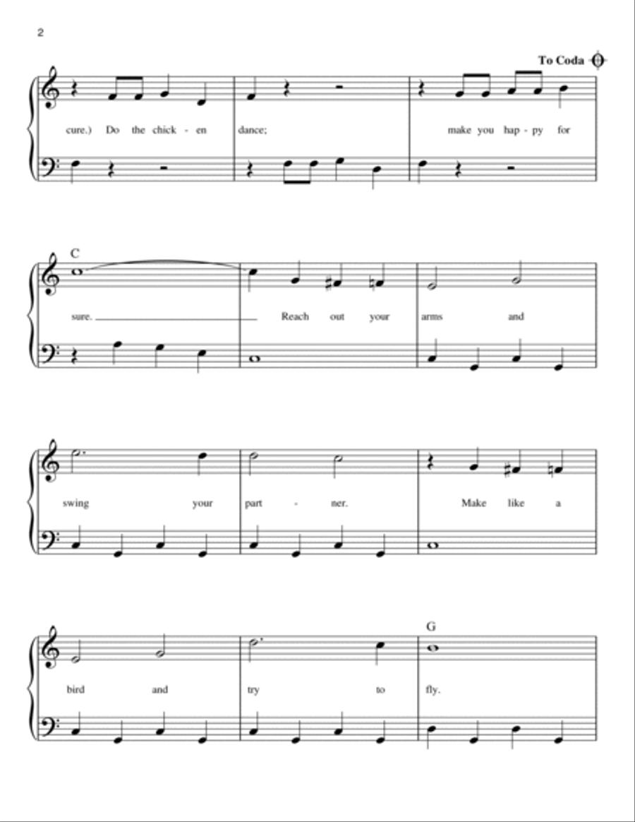 The Chicken Dance Easy Piano scores gallery preview page 2