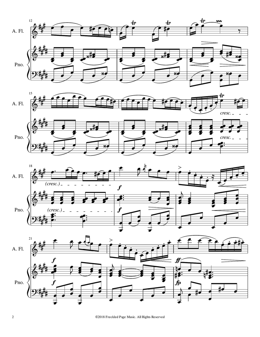 Berceuse Op.15 - for Alto Flute & Piano Flute Solo scores gallery preview page 6