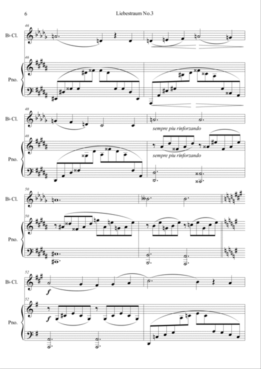 Liebestraum, S.541 No.3 in G Clarinet Solo scores gallery preview page 6