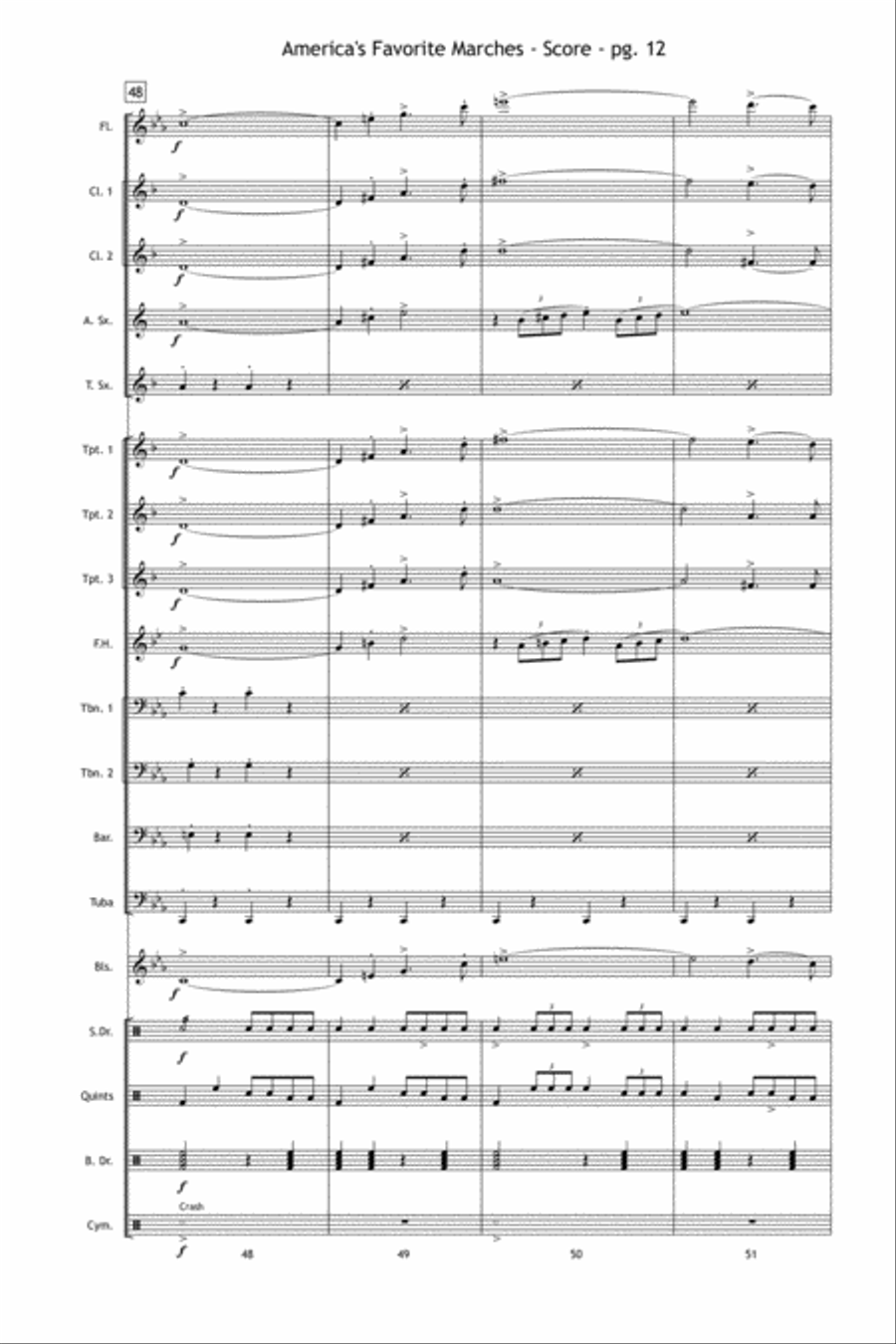 America's Favorite Marches Marching Band scores gallery preview page 13