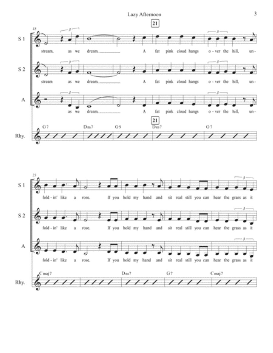 Lazy Afternoon SSA scores gallery preview page 3