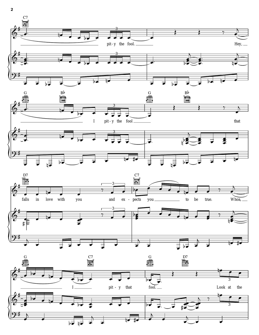 I Pity The Fool I Pity The Fool Piano, Vocal, Guitar scores gallery preview page 2