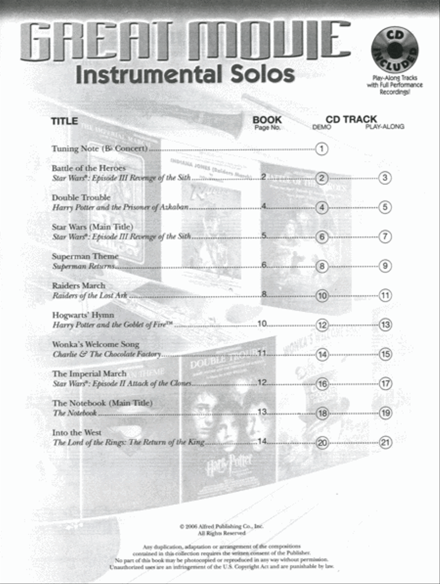 Great Movie Instrumental Solos - Alto Sax (Book & CD) Alto Saxophone scores gallery preview page 2