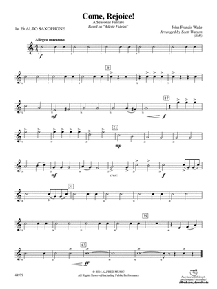 Come, Rejoice!: E-flat Alto Saxophone