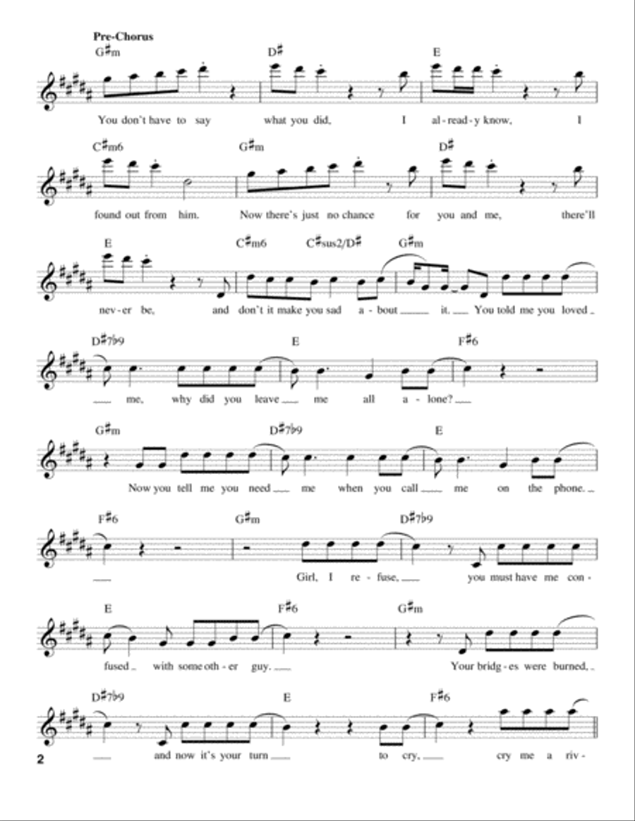 Cry Me A River Cry Me A River Voice scores gallery preview page 2