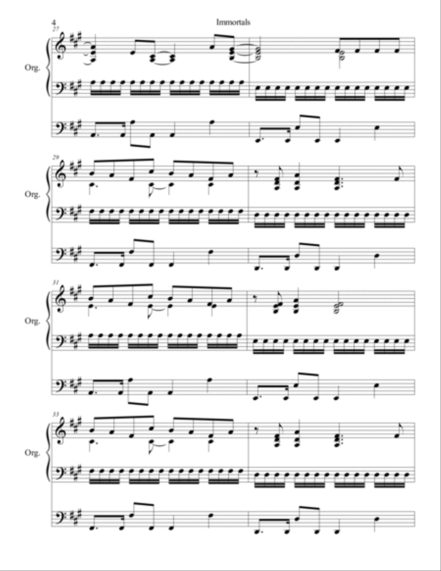 Immortals Immortals Organ Solo scores gallery preview page 4