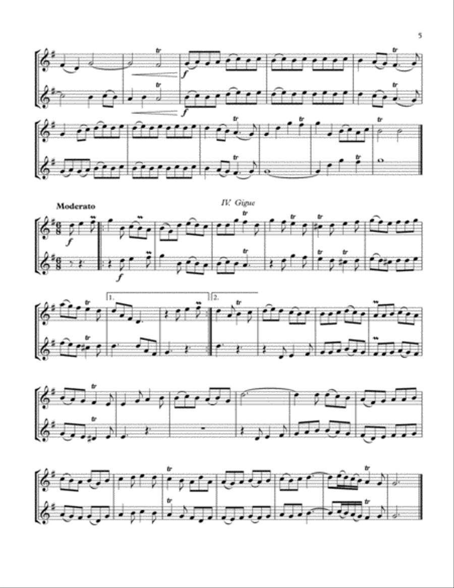 Nine Duets from Hotteterre op. 8 (Instruments in Eb (Alto/Bari Sax) Version - Editions for All Inst Woodwind Duet scores gallery preview page 5