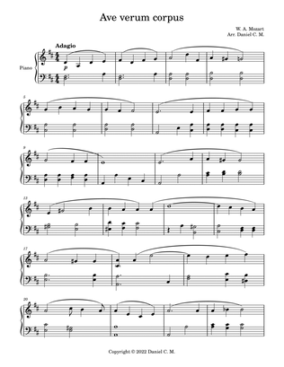 Ave verum corpus for piano (easy)