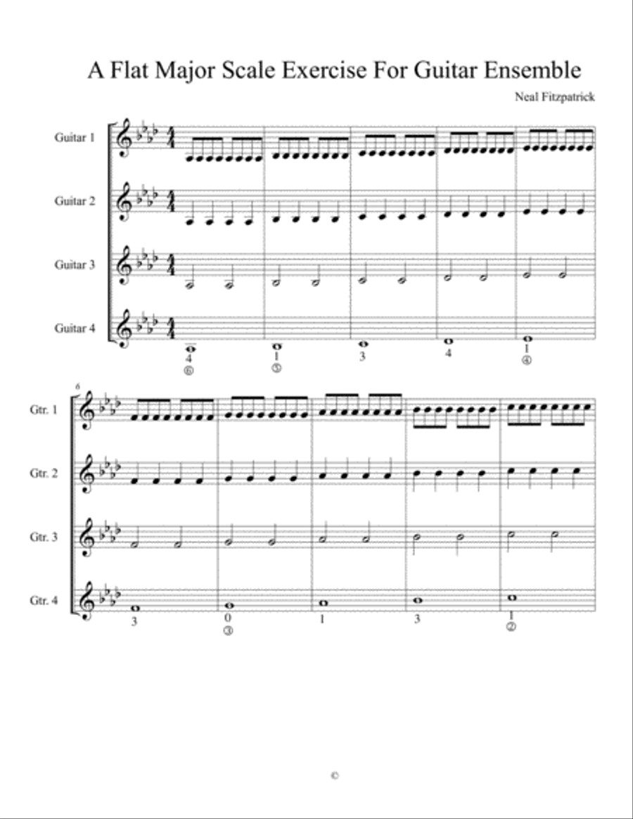 Guitar Ensemble Exercise Guitar Ensemble scores gallery preview page 1