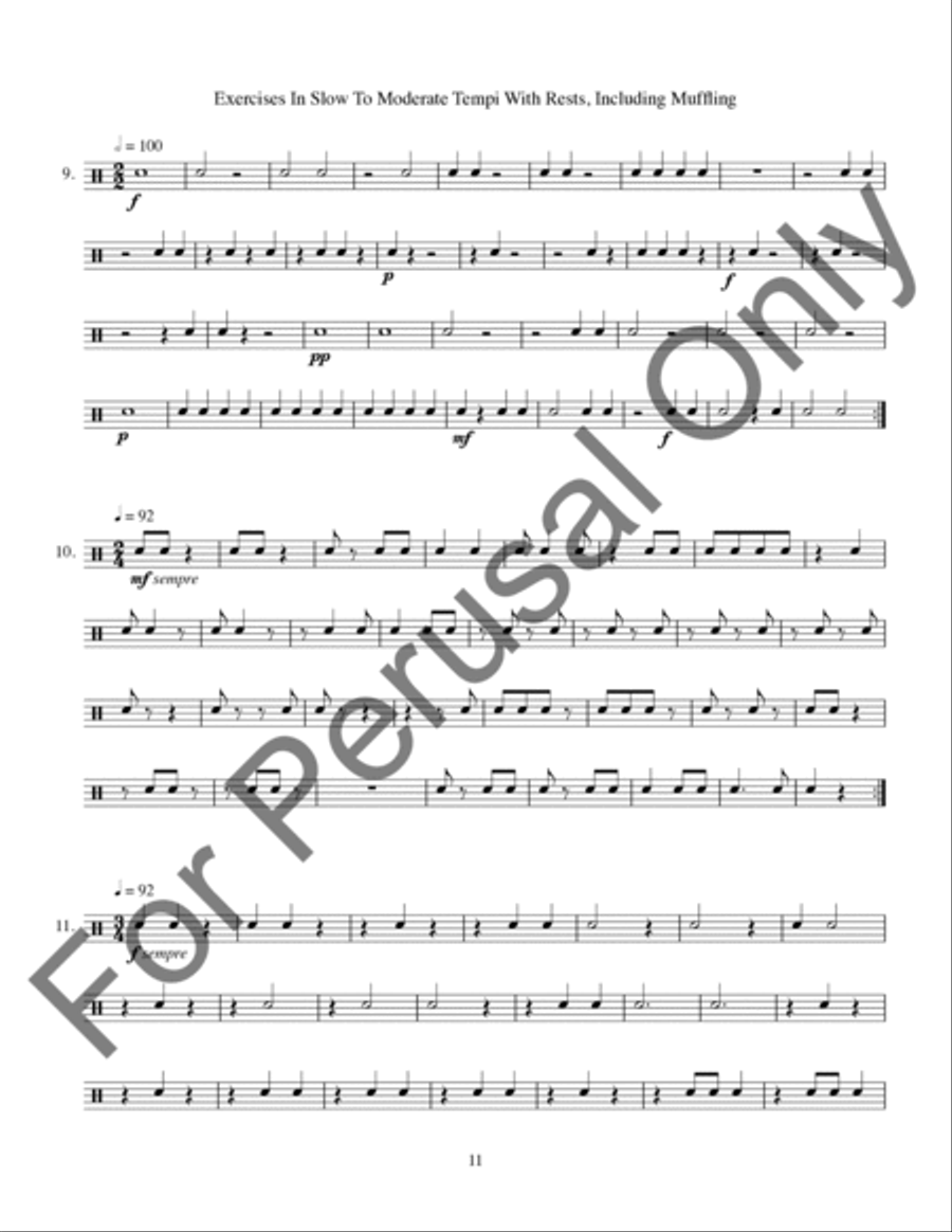 Techniques and Exercises for Playing Triangle, Tambourine, and Castagnets Percussion scores gallery preview page 12
