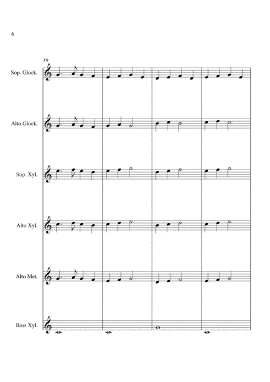 London Bridge Is Falling Down - For Orff Ensemble Percussion Ensemble scores gallery preview page 6
