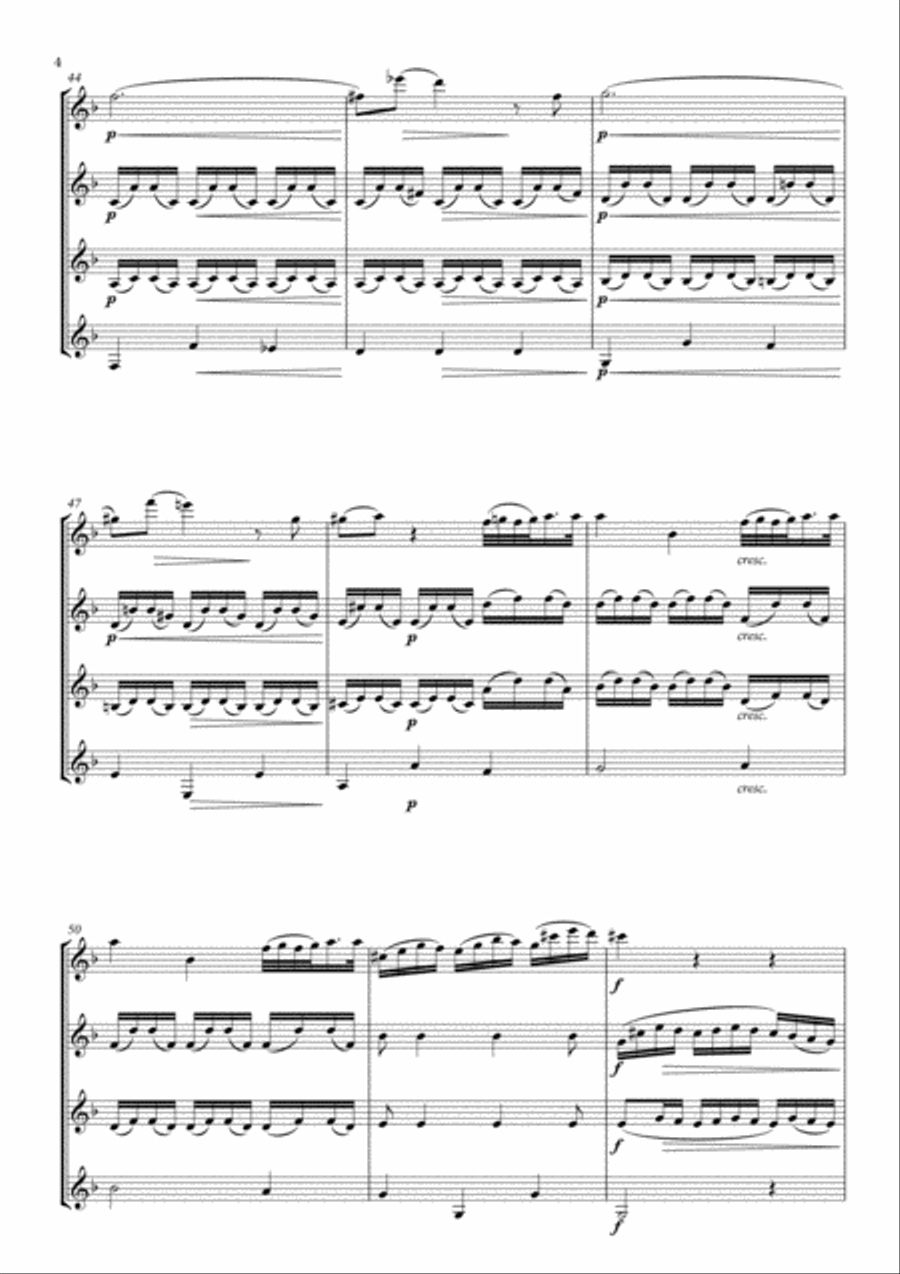 Dance of the Blessed Spirits arranged for Clarinet Quartet Clarinet Quartet scores gallery preview page 6