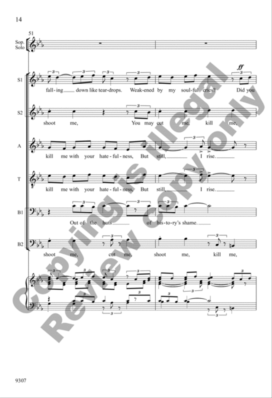 Like Moons and Like Suns, I'll Rise 4-Part scores gallery preview page 14