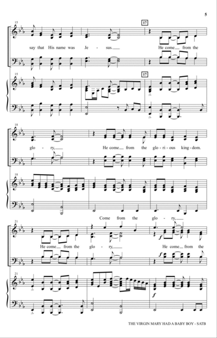 The Virgin Mary Had A Baby Boy (arr. Joseph M. Martin) 4-Part scores gallery preview page 3