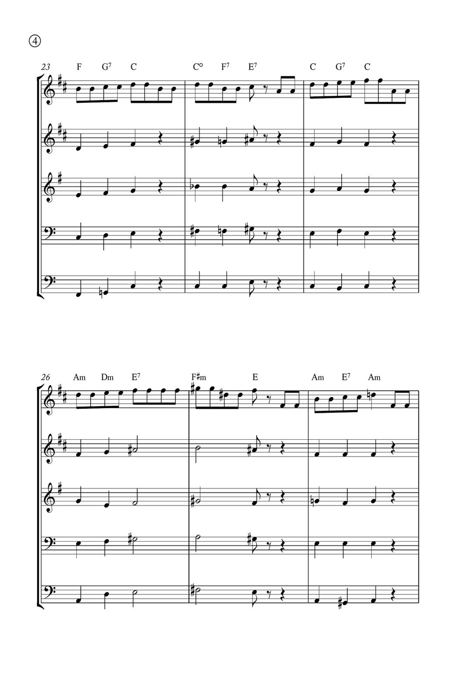 Hymne A L'amour Brass Quintet scores gallery preview page 4
