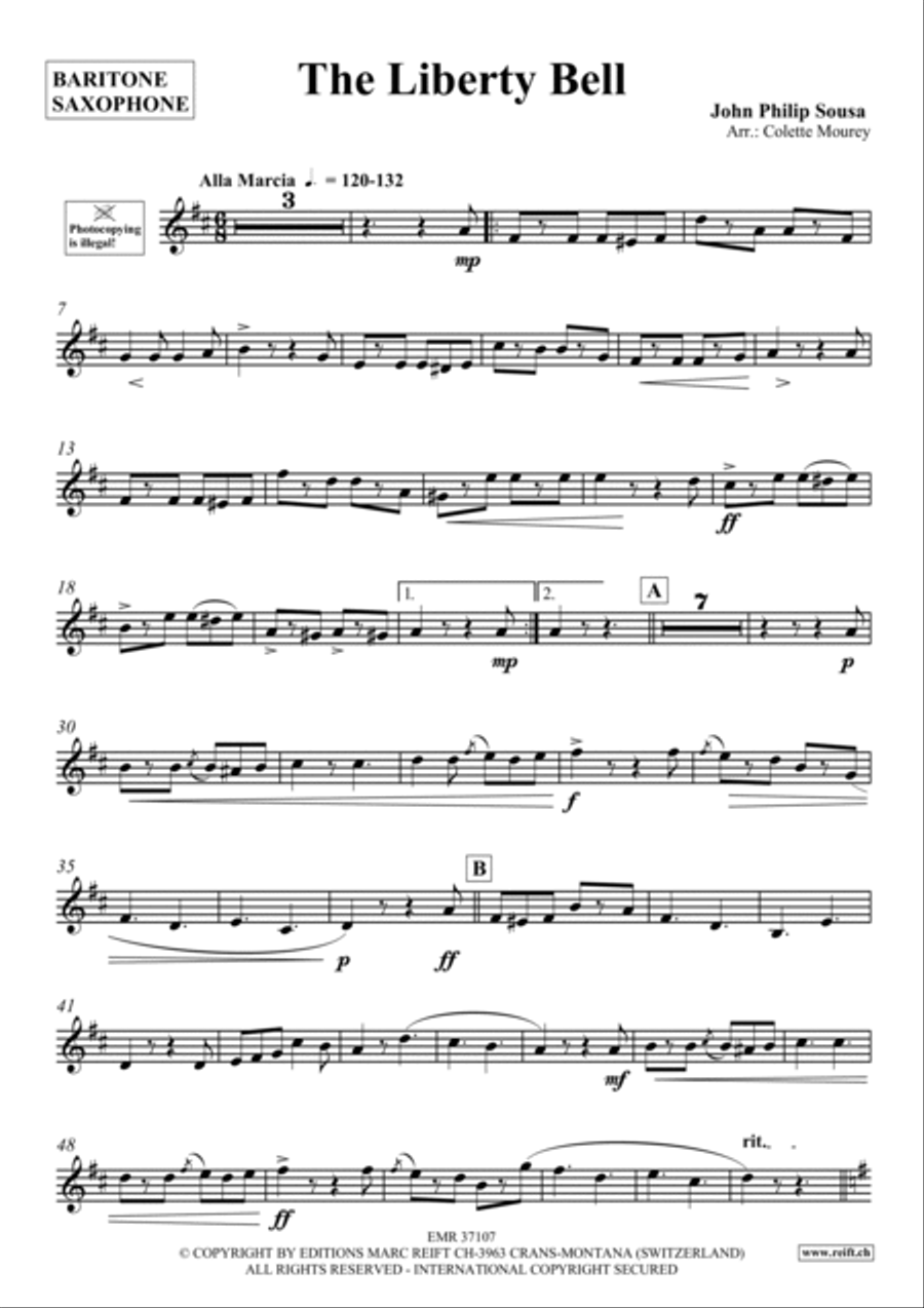 The Liberty Bell Baritone Saxophone scores gallery preview page 2