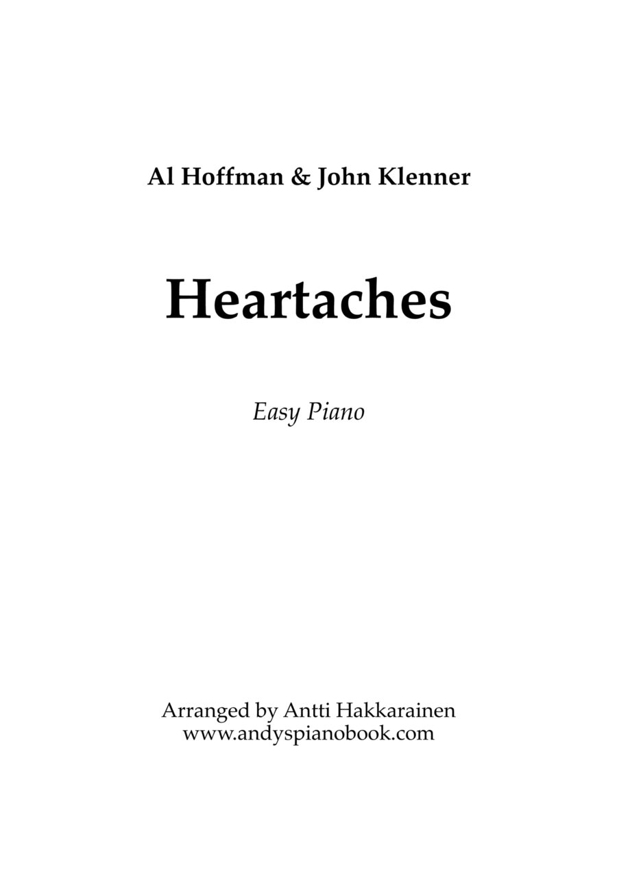 Heartaches Easy Piano scores gallery preview page 1