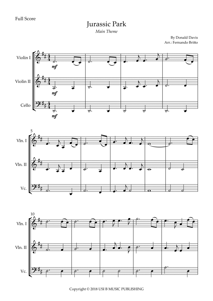 Jurassic Park Iii String Trio scores gallery preview page 1