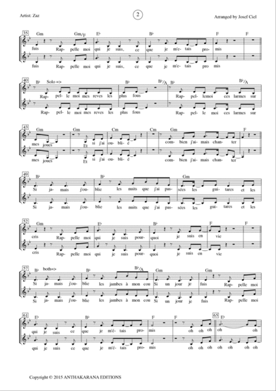 Si Jamais J'oublie SA scores gallery preview page 2
