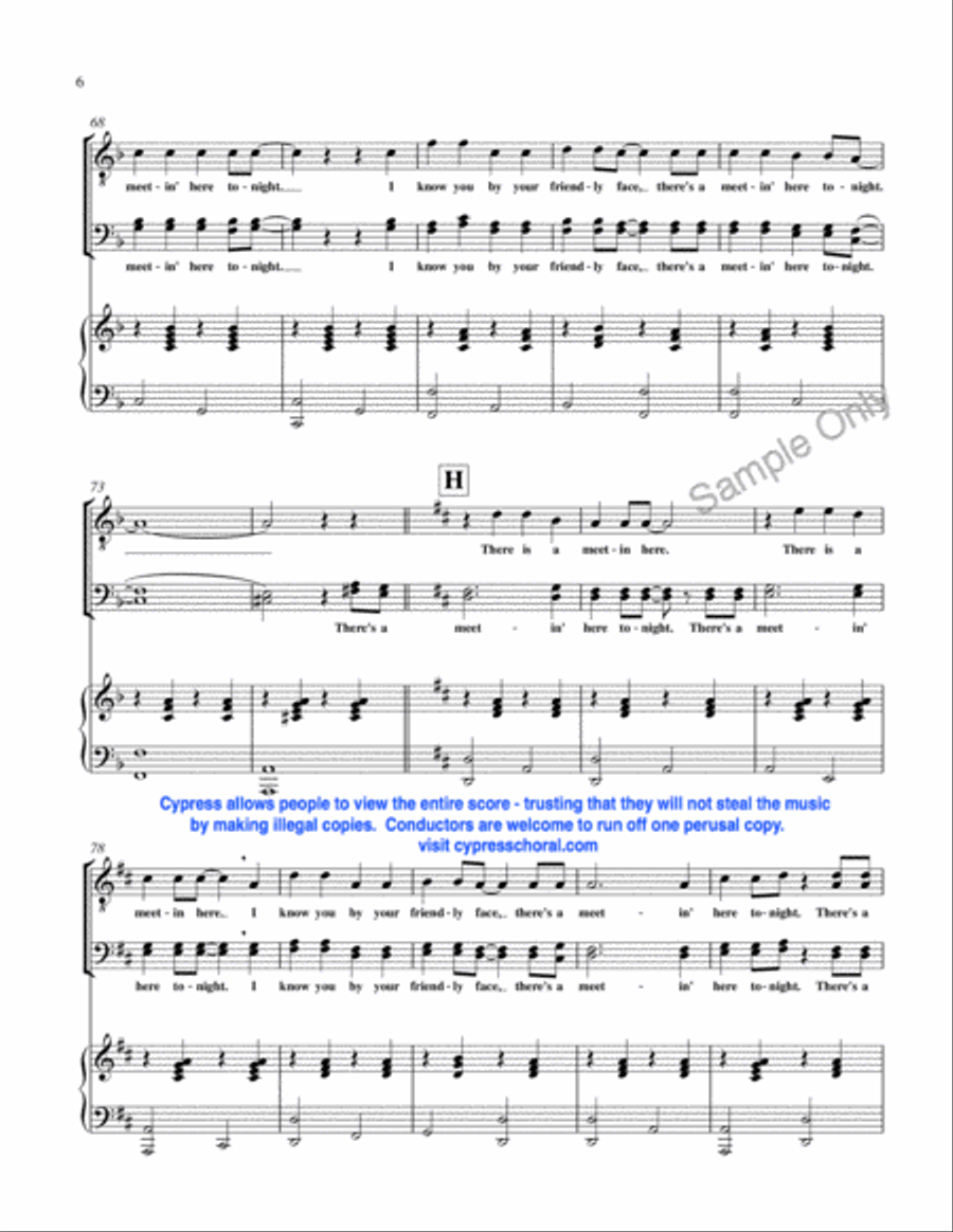 There's A Meeting Here Tonight TTBB scores gallery preview page 6