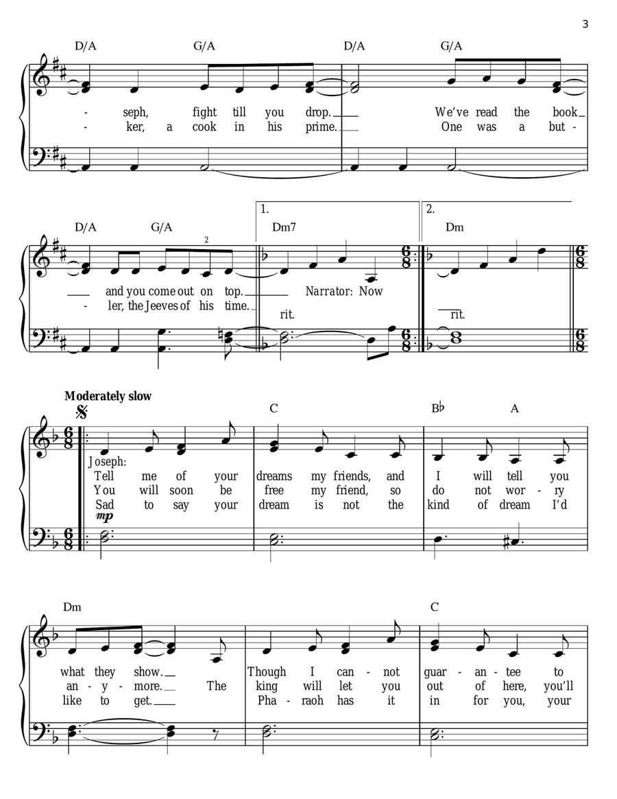 Go Go Go Joseph Easy Piano scores gallery preview page 3