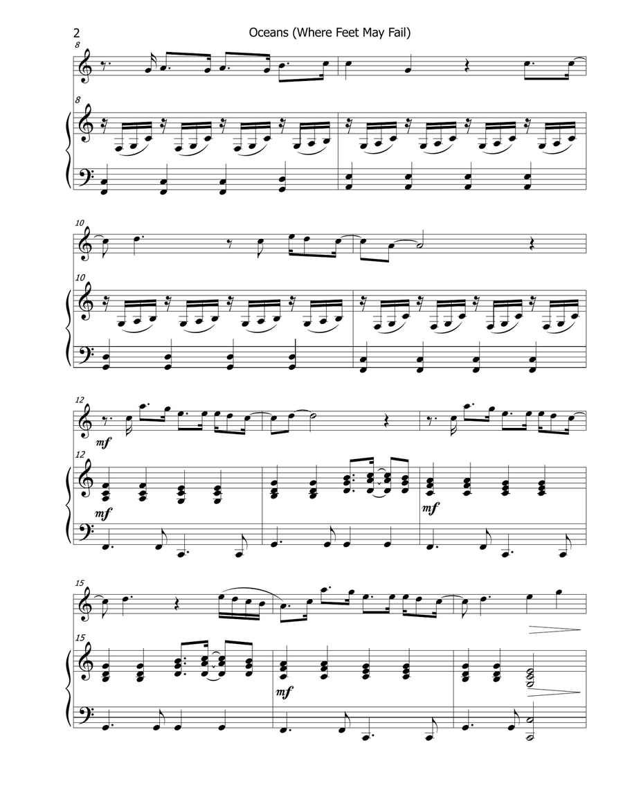 Oceans (Where Feet May Fail) Flute Solo scores gallery preview page 4