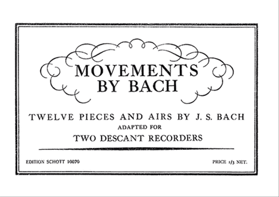 Movements by Bach Soprano Recorder scores gallery preview page 1