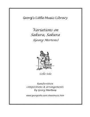 Book cover for Variations on "Sakura, sakura" for cello solo