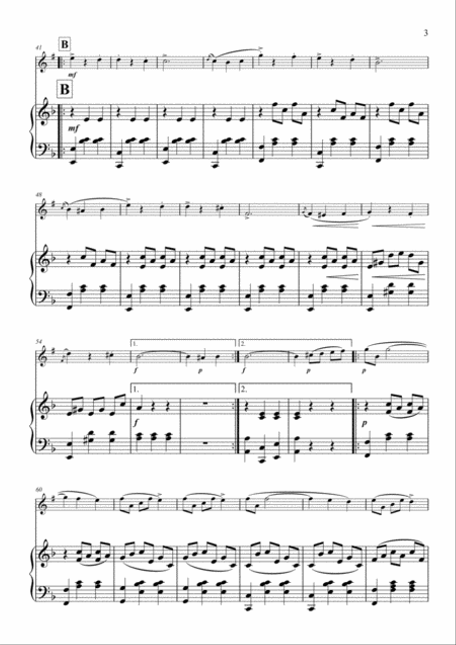 Donauwellen Walzer (waves of the Danube) arranged for clarinet Bb and piano Clarinet Solo scores gallery preview page 6