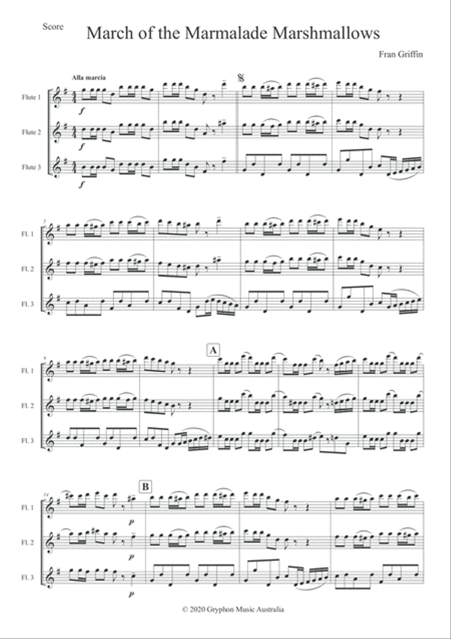 March of the Marmalade Marshmallows for Flute Trio March of the Marmalade Marshmallows for Flute Trio Flute Trio scores gallery preview page 2