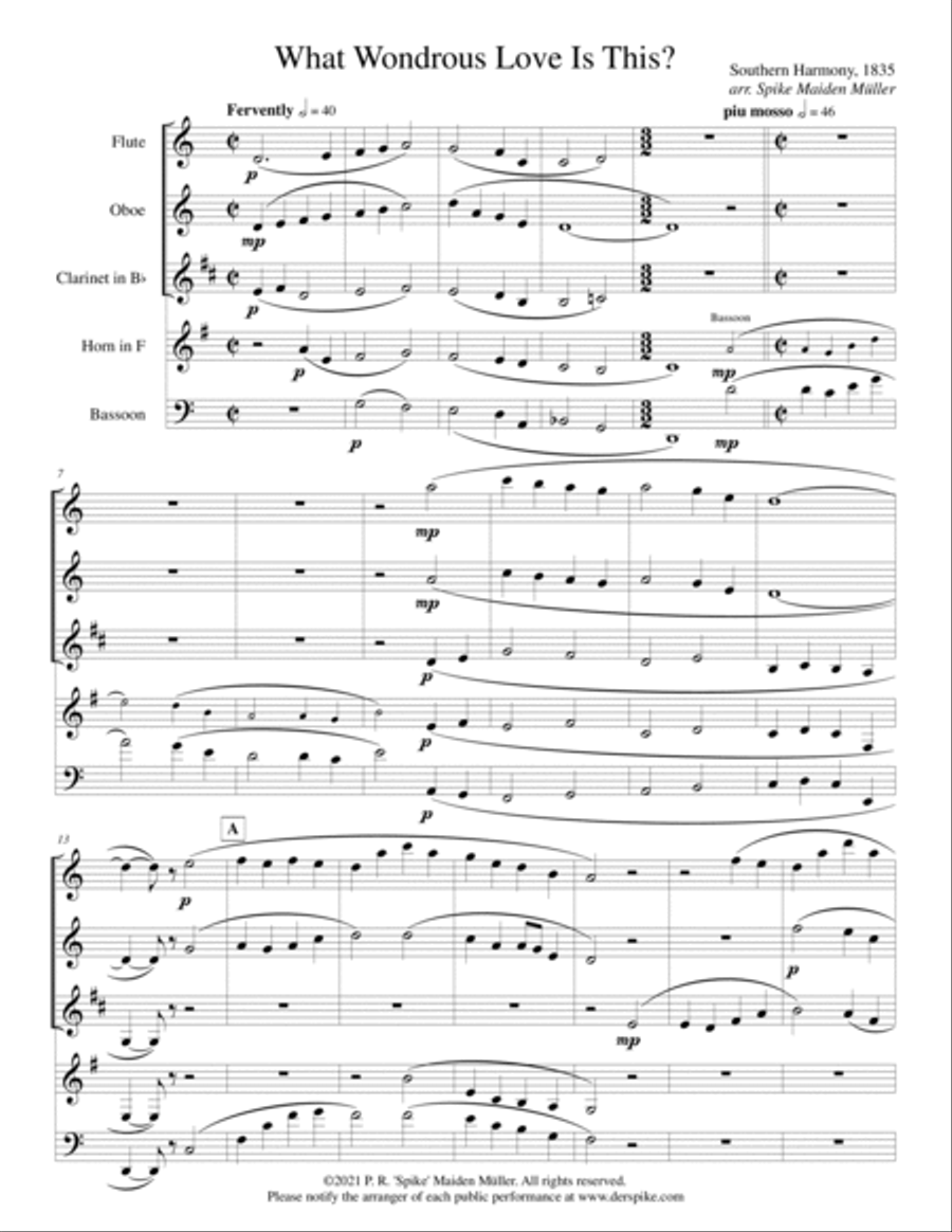 What Wondrous Love Is This? Woodwind Quintet scores gallery preview page 2