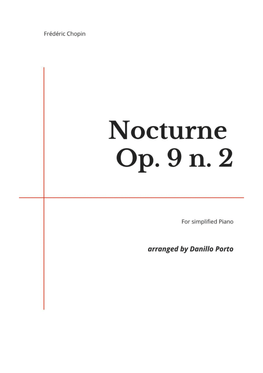 F. Chopin - Nocturne Op.9 N. 2 - Piano Easy Easy Piano scores gallery preview page 1