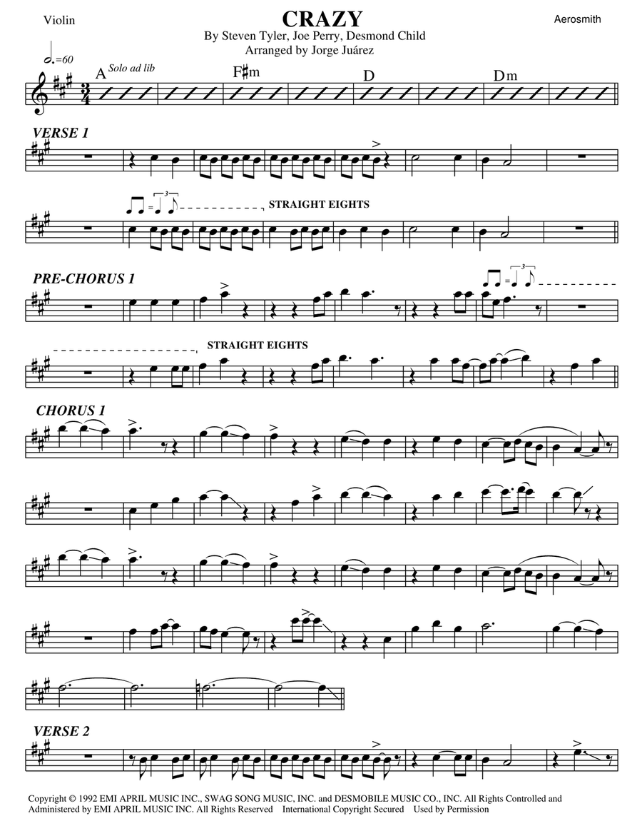 Crazy Violin Solo scores gallery preview page 1