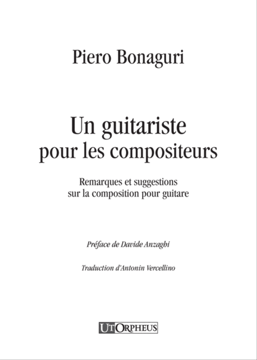 Un guitariste pour les compositeurs. Remarques et suggestions sur la composition pour guitare (+fichiers mp3). Préface de Davide Anzaghi School and Community scores gallery preview page 2