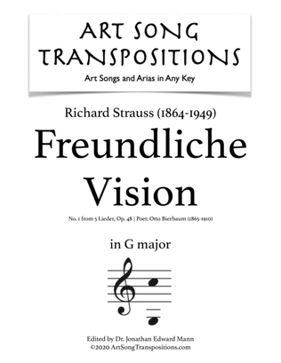 Book cover for STRAUSS: Freundliche Vision, Op. 48 no. 1 (transposed to G major)