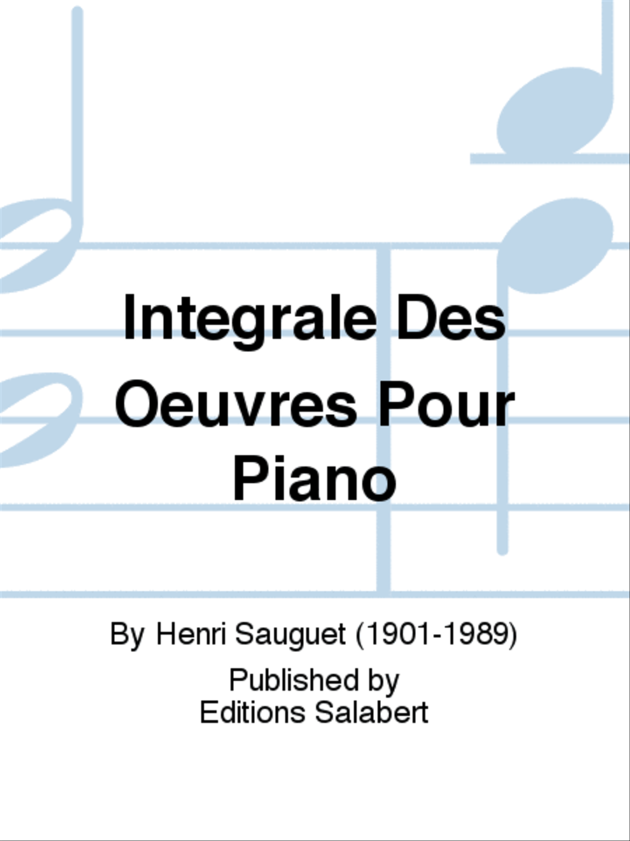 Intégrale Des Oeuvres Pour Piano Piano Solo scores gallery preview page 1