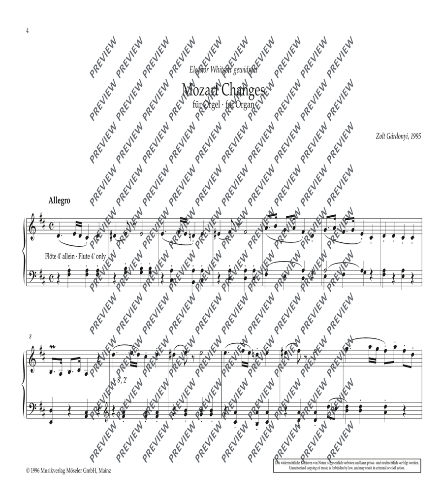Mozart Changes Organ scores gallery preview page 4
