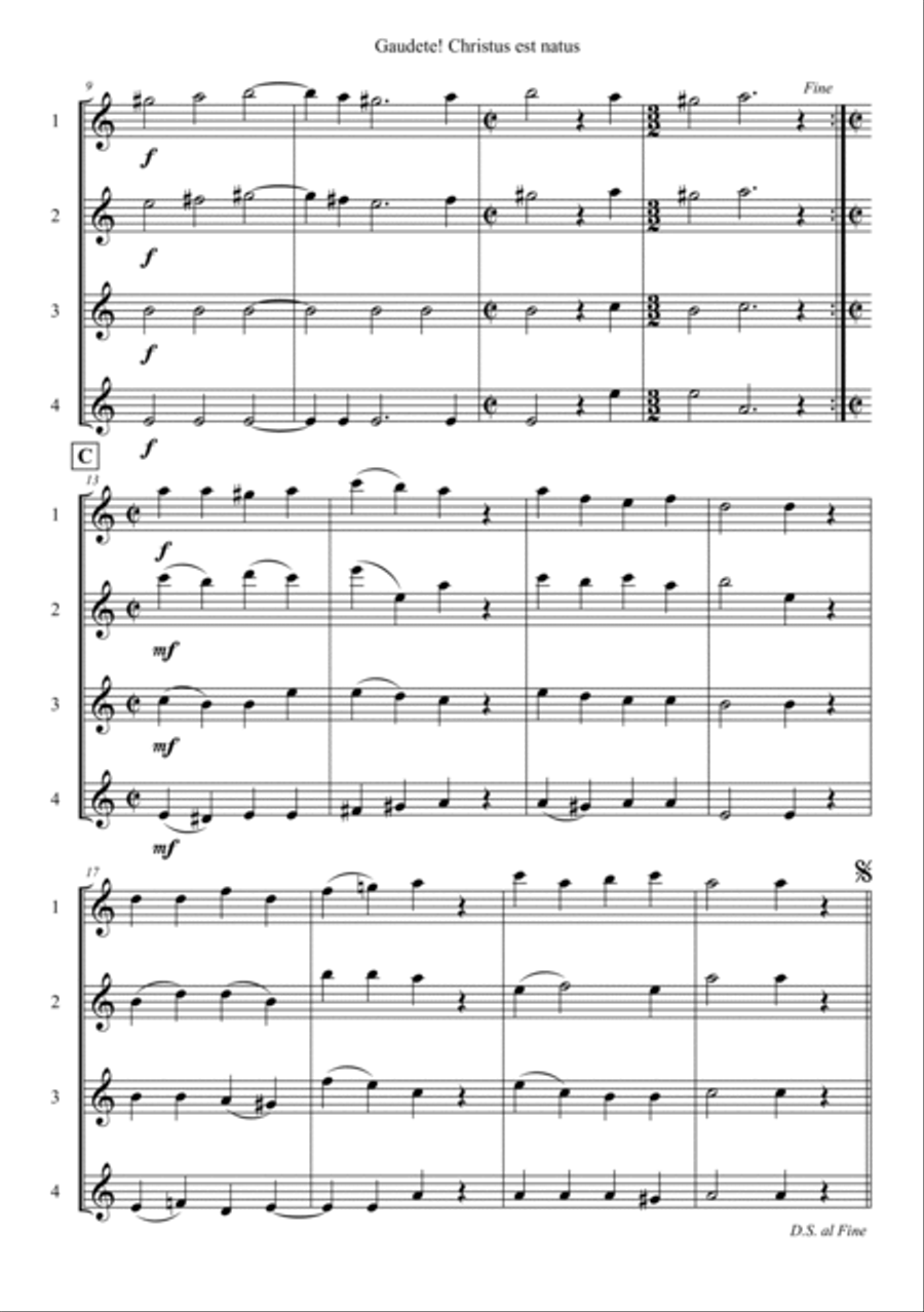 Gaudete! Christus Est Natus Woodwind Ensemble scores gallery preview page 2