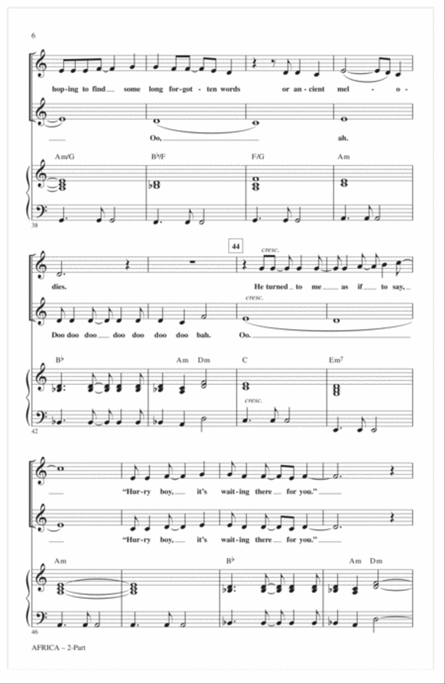 Africa (arr. Roger Emerson) 2-Part scores gallery preview page 4