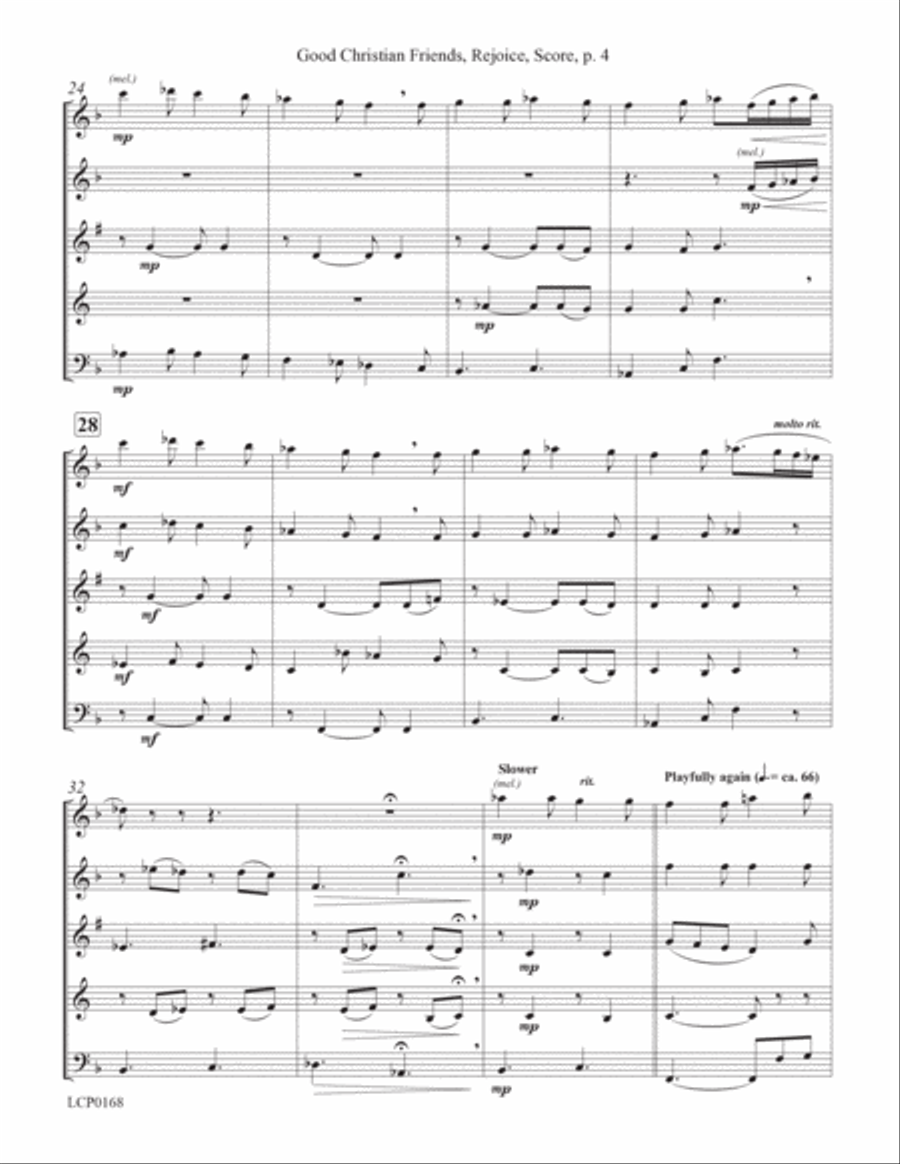 Good Christian Friends, Rejoice Woodwind Quintet scores gallery preview page 4