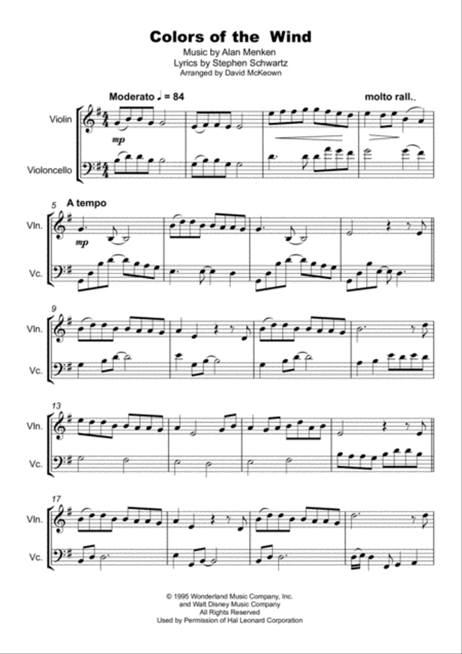 Colors Of The Wind String Duet scores gallery preview page 2