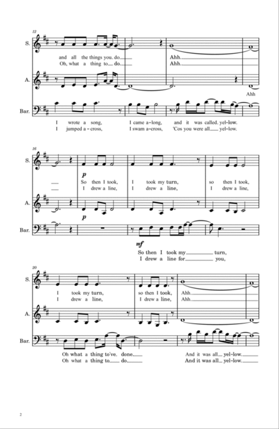 Yellow Yellow 3-Part scores gallery preview page 2
