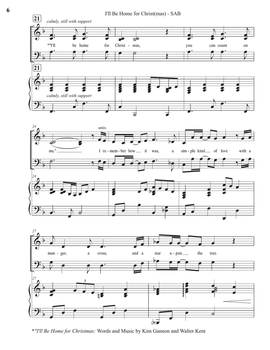 I'll Be Home For Christmas 3-Part scores gallery preview page 6