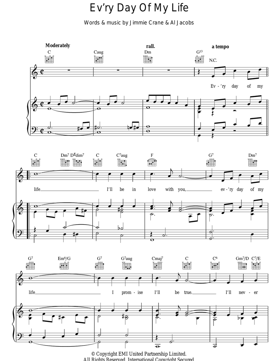 Ev'ry Day Of My Life Guitar scores gallery preview page 1