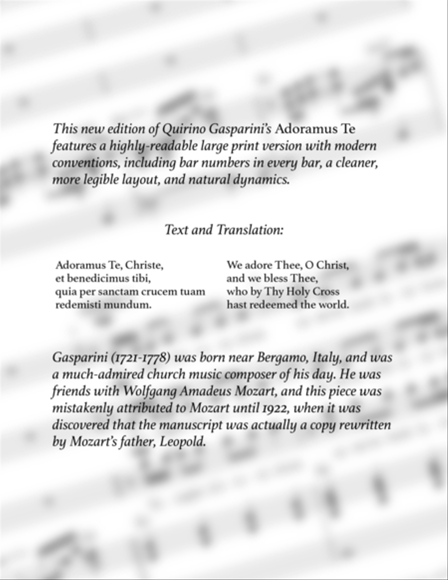 Adoramus Te (Quirino Gasparini) (SSAB) 3-Part scores gallery preview page 2