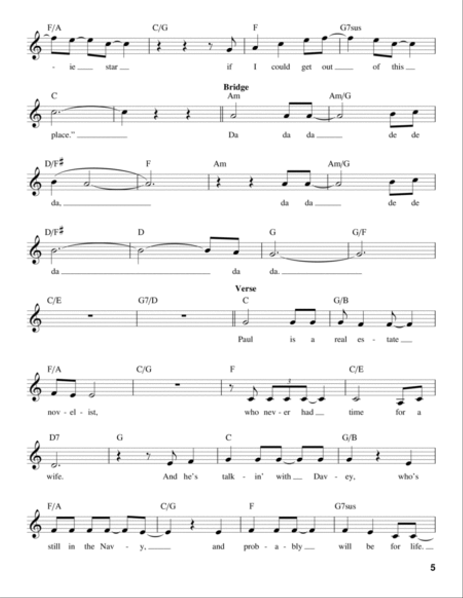 Piano Man Voice scores gallery preview page 5