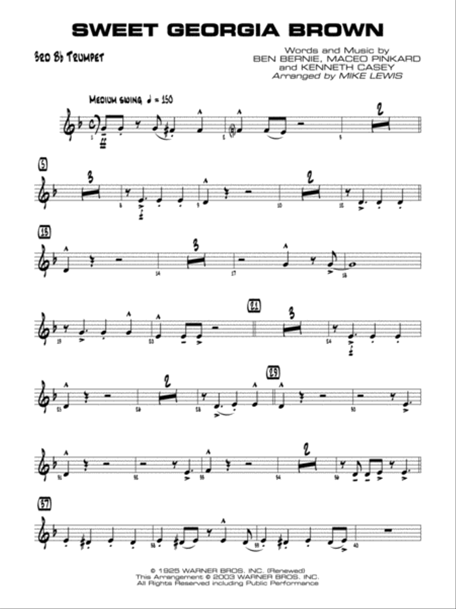 Sweet Georgia Brown: 3rd B-flat Trumpet Jazz Ensemble scores gallery preview page 1