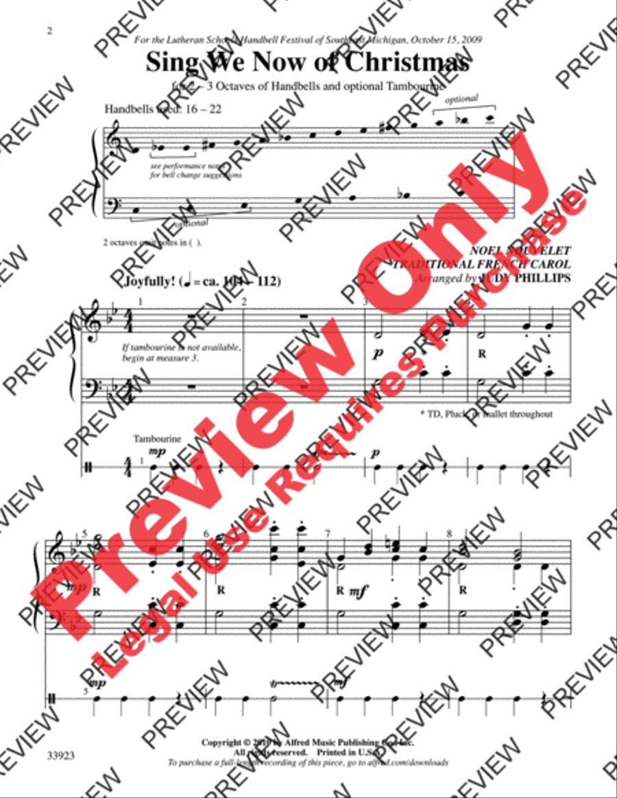 Sing We Now of Christmas Handbell Choir scores gallery preview page 2